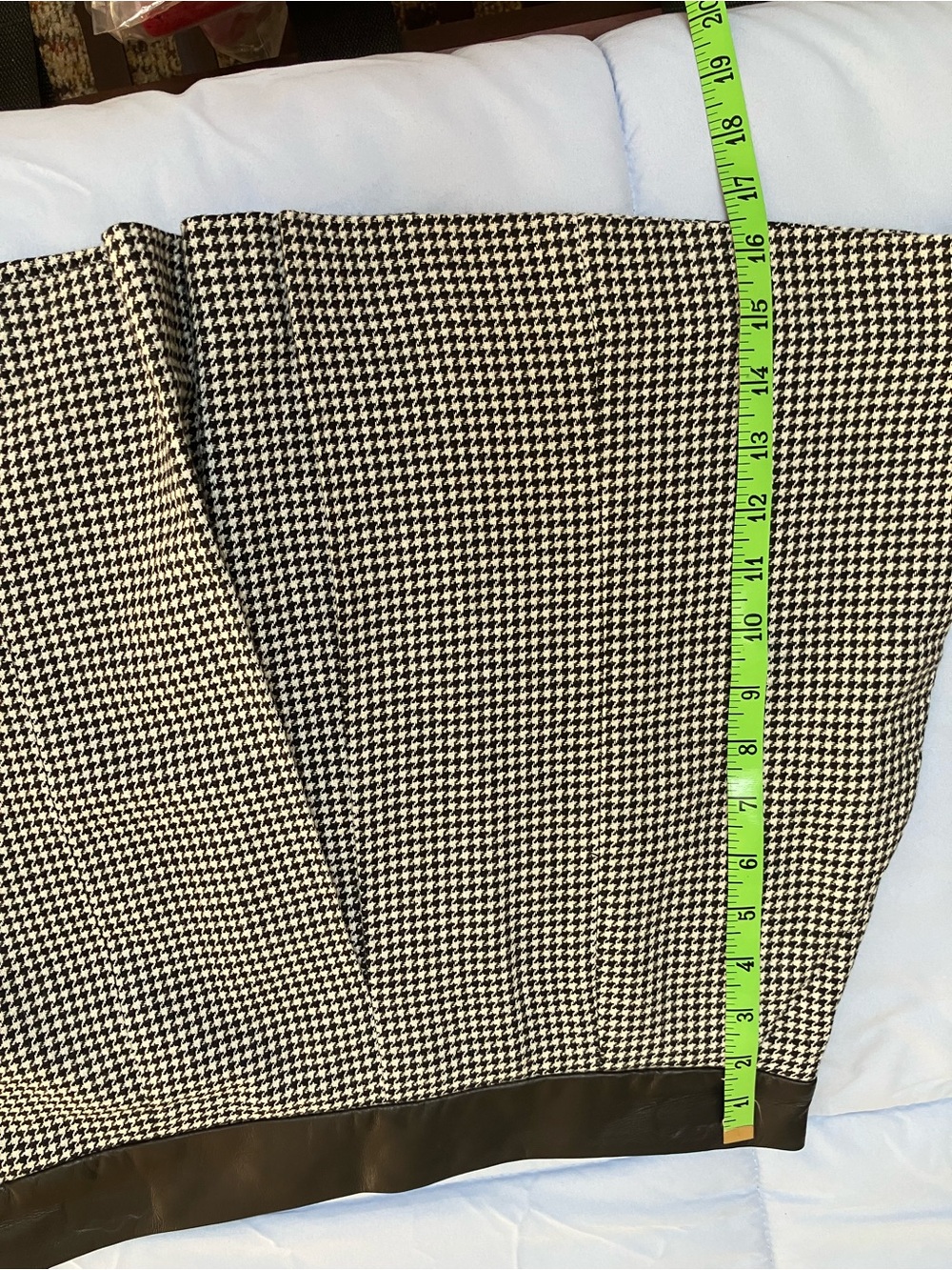 The Kooples Black and White Houndstooth Pencil Skirt